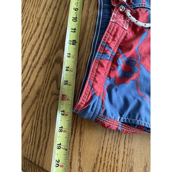 Land’s End Cargo Swim Floral Shorts Men's M Blue  Hawaiian Trunks Board - Picture 8 of 11